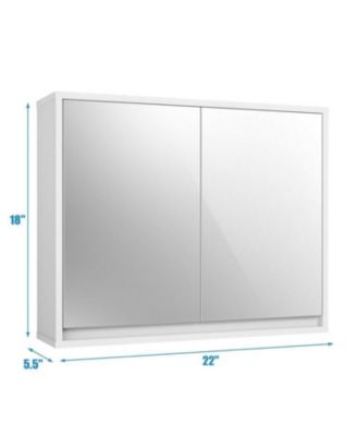 Bathroom Mirrored Medicine Cabinet, 2-Door Wall Mount