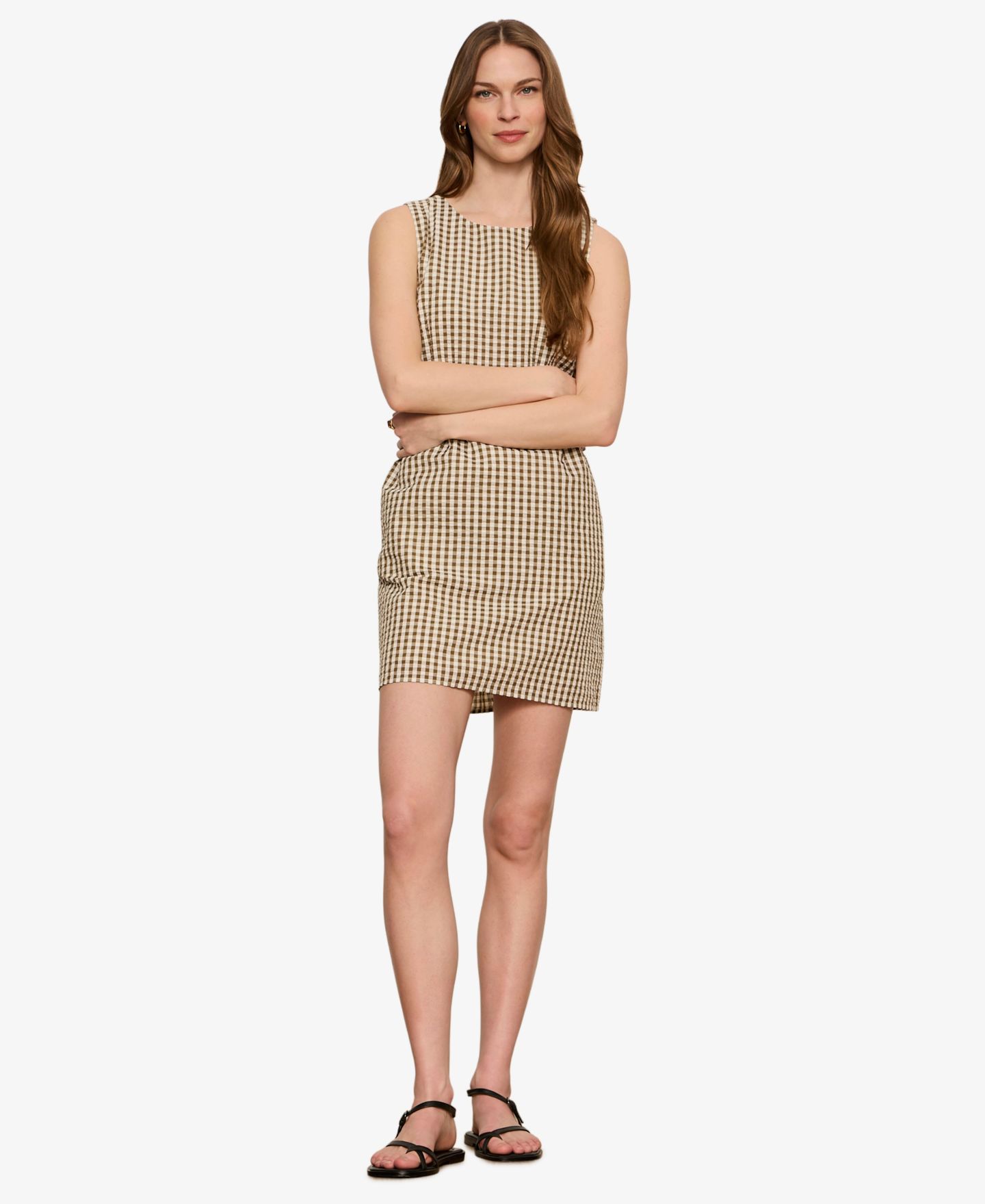 Женское платье Sanctuary Sleeveless Seersucker Mini, цвет: В мелкую клетку — фото 2