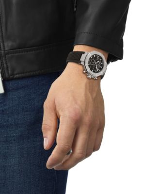 Unisex Black Dial Rubber Strap Watch, 38mm