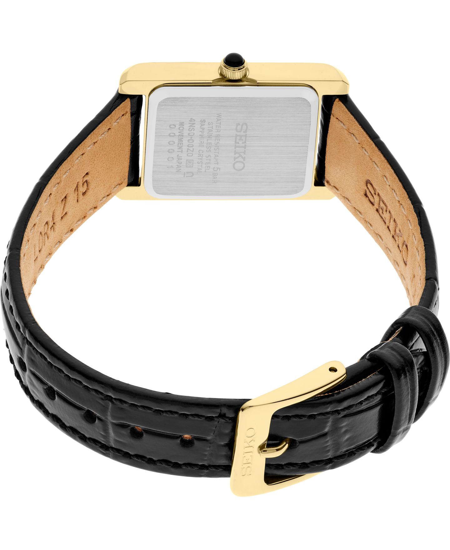 Женские часы Seiko Gold Leather Strap Watch, 19.6mm — фото 3