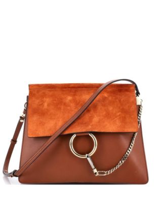 Medium Faye Shoulder Bag Leather and Suede