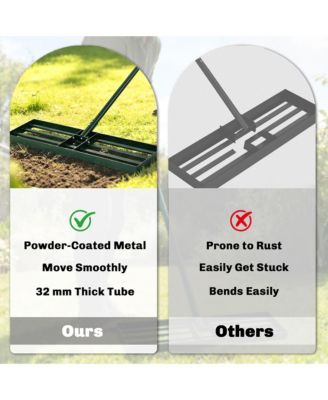 30" x 10" Lawn Leveling Rake with 66.5" Handle