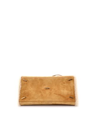 Medium Hug Top Handle Bag Suede and Shearling