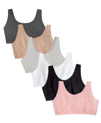 Women's Tank Style Cotton Sports Bra, 6 Pack
