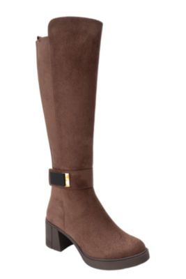 Women's Moreni Stretch Buckle Block Heel Knee High Boot