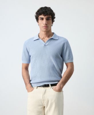 Men's Cotton Knitted Structure Polo Shirt