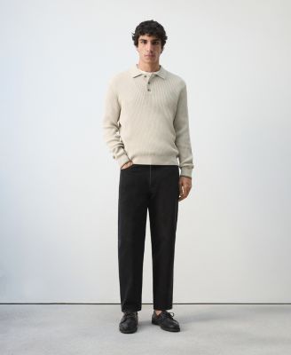 Men's Cotton-Blend Braided Knitted Sweater