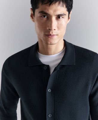 Men's Fine Knit Comfort Stretch Cardigan Sweater