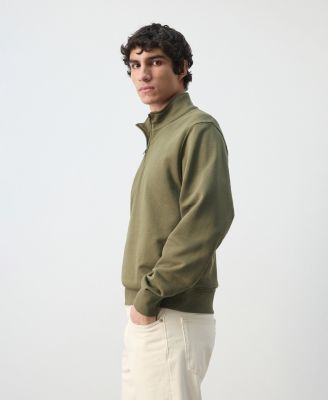 Men's Cotton Zip-Neck Sweatshirt
