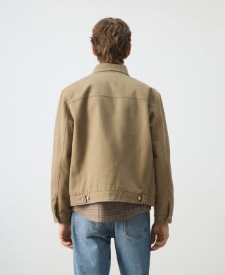 Men's Corduroy Collar Denim Jacket