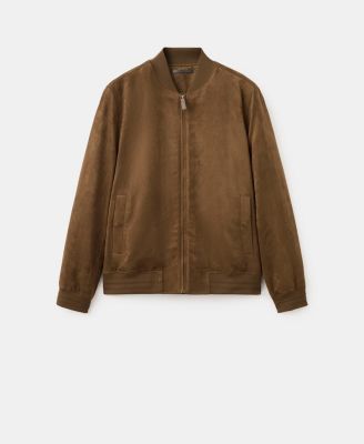 Men's Suede-Effect Bomber Jacket