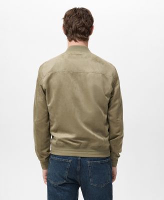 Men's Suede-Effect Bomber Jacket