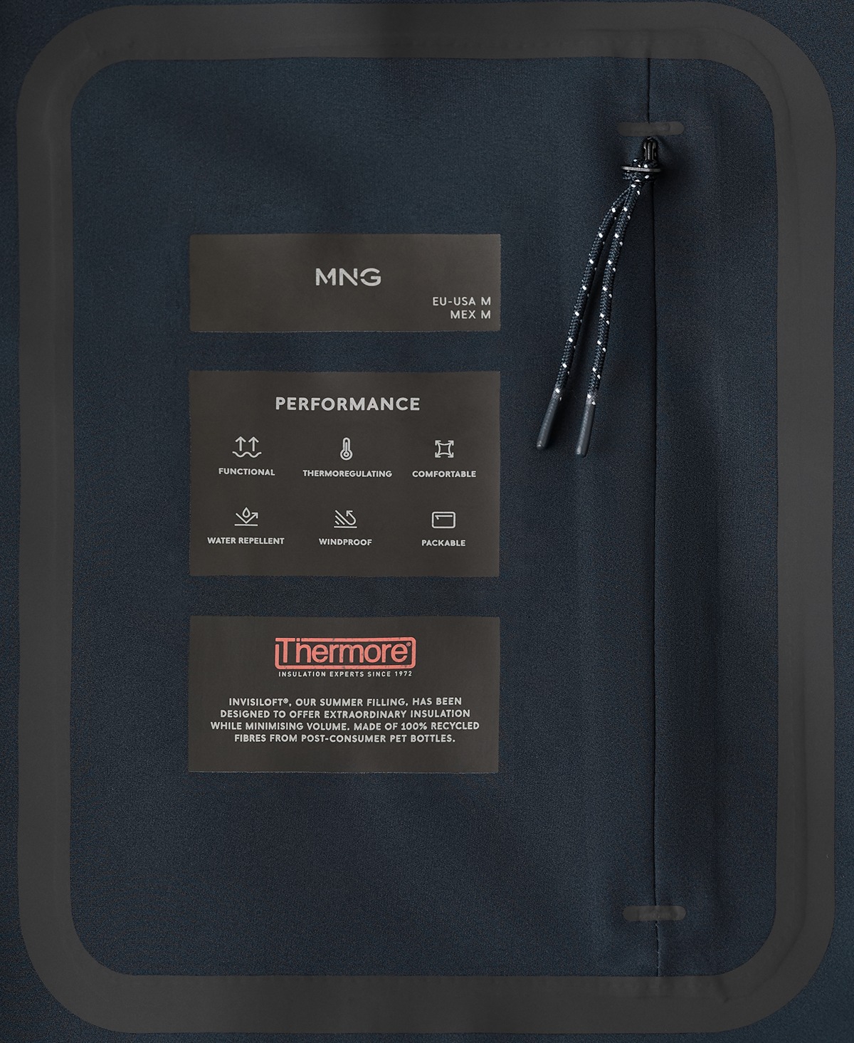 Mango Men's Removable Hood and Thermore Technology Packable Parka