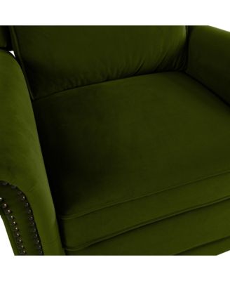 Velvet Swivel Rocking Chair, Modern Upholstered Glider Chair Adjustable Backrest Recline
