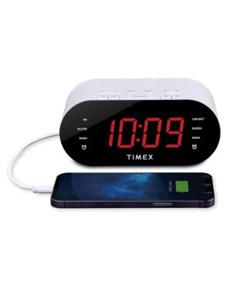 Timex T232 Dual-Alarm FM USB Charging Alarm Clock Radio