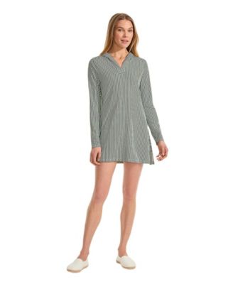 Women's SunShade UPF 50 Hooded Mini Swim Swim Cover-Up Dress