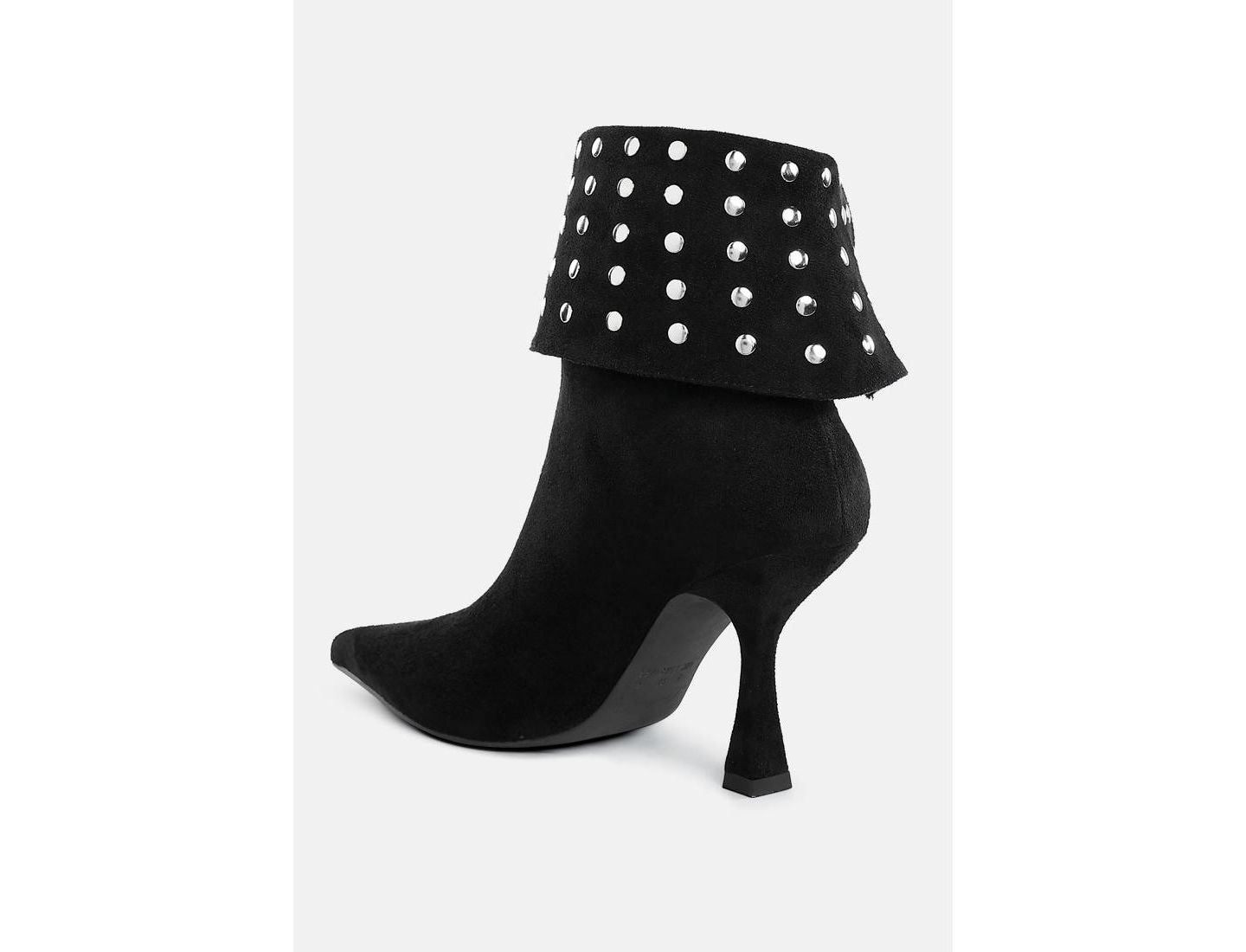Женские ботинки London Rag Kolara Studded Foldover, цвет: Чёрный — фото 5