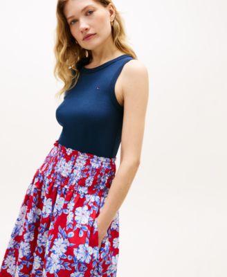 Women's Smocked Pull-On Midi Skirt