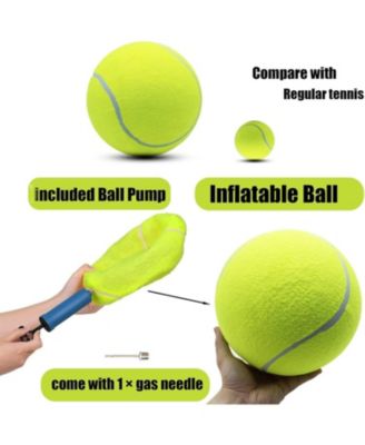 Pack of 4 Giant 9.5 Inch Tennis Balls for Dogs Oversized Colorful Pet Training Balls with Ball Pump and Needle for Large Dog Gift Set