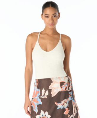 Women's Beaded Back Strap Scoop Neck One Piece Swimsuit