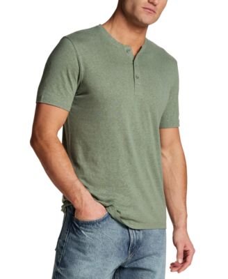 Men's Short-Sleeve Linen Henley Knit Shirt
