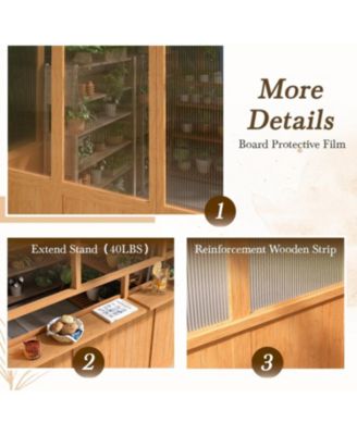 6x10 FT Wood Greenhouse for Outdoors, Heavy Duty Lean-to Walk-in Greenhouse with Polycarbonate Panels