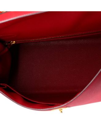 Kelly 32 Handbag Red Epsom with Gold Hardware