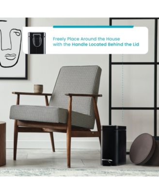 1.3 Gallon Slim Stainless Steel Trash Can with Step on Pedal and Soft Close Lid