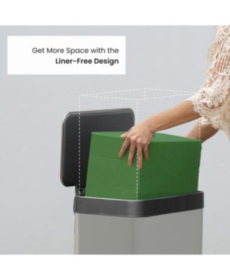 19 Gallon Large Kitchen Trash Can with Soft Close Lid, Liner-Free Stainless Steel Body