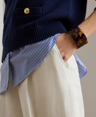 Women's Twill Wide-Leg Pants