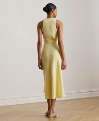 Women's Striped Tie-Front Midi Dress