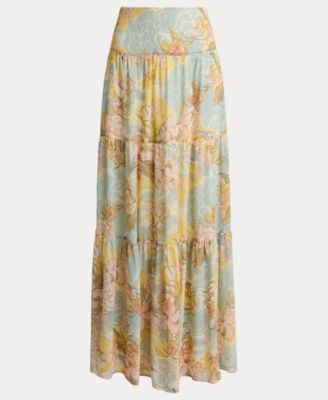 Women's Floral Tiered Maxi Skirt