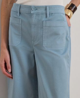Women's Stretch Chino Wide-Leg Cropped Pants