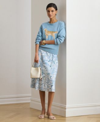 Women's Paisley A-Line Midi Skirt