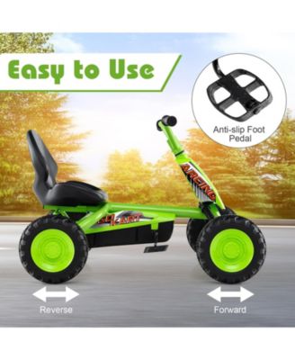 Go Kart for Kids 4 Wheel with Steering Handlebars and Adjustable Seat