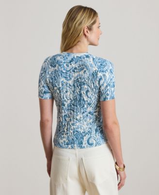 Women's Short-Sleeve V-Neck Cardigan