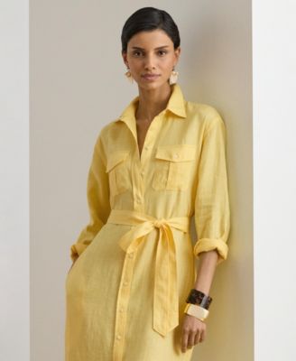 Women's Point Collar Midi Shirt-Dress