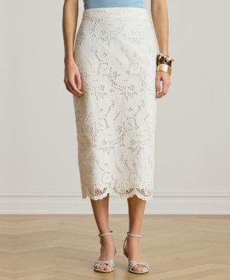 Women's Embroidered Midi Pencil Skirt