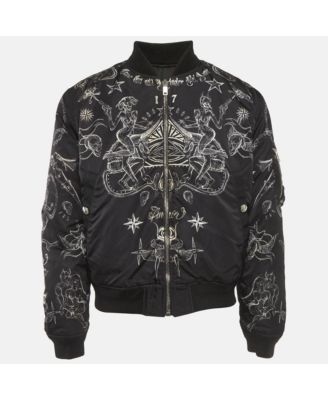 Men's Tattoo Print Reversible Bomber Jacket