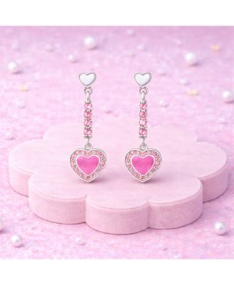 Girls Hypoallergenic Heart Drop Earrings for Girls
