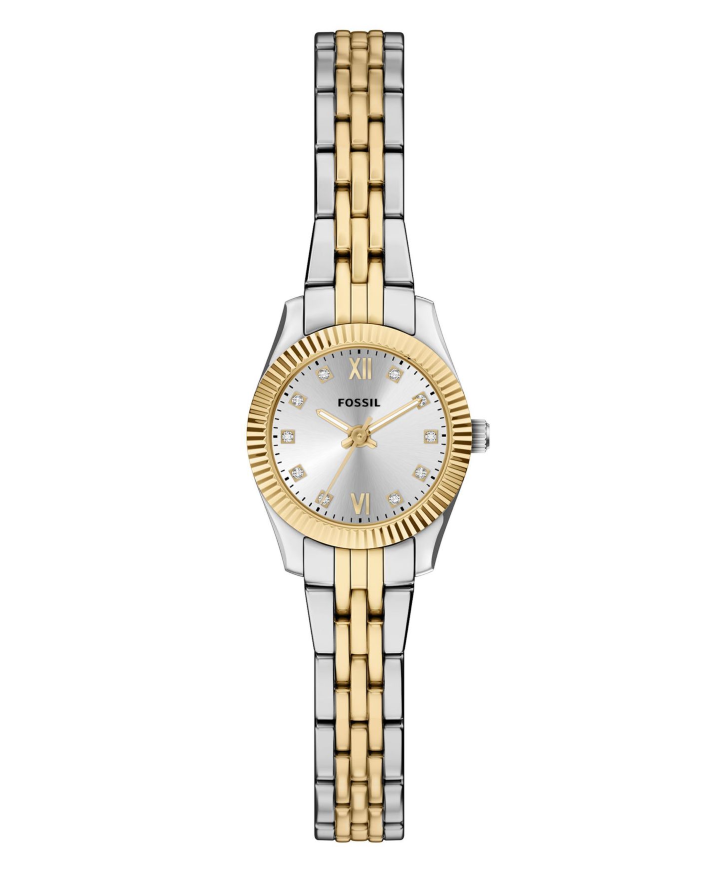 Женские часы Fossil Scarlette Mini Three-Hand Two-Tone Stainless Steel Watch, 20mm — фото 1