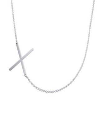 Oak Luna Sideways Initial Necklace in Sterling Silver - Letter x 100$