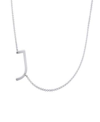 Oak Luna Sideways Initial Necklace in Sterling Silver - Letter j 100$