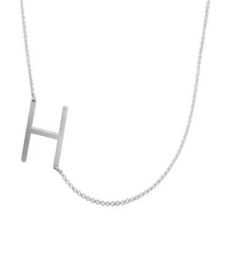 Oak Luna Sideways Initial Necklace in Sterling Silver - Letter h 100$