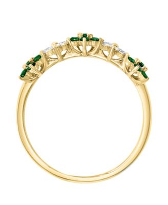 Ruby (3/8 ct. t.w.) & Diamond (1/6 ct. t.w.) Five Flower Ring in 14k Yellow Gold (Also in White Gold and Rose Gold)