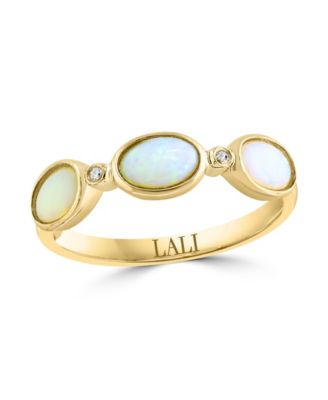 Opal (3/4 ct. t.w.) & Diamond Accent Ring in 14k Yellow Gold