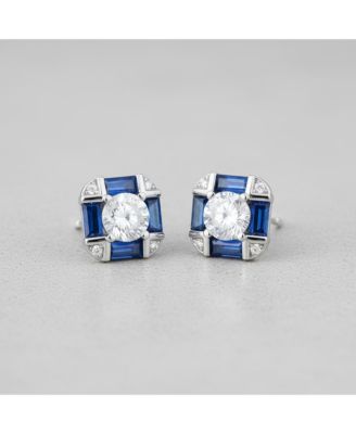 Dainty White Gold Plated Vintage Cubic Zirconia Stud Earrings