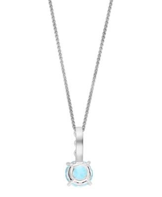 Aquamarine (3/4 ct. t.w.) & Diamond Accent 18" Pendant Necklace in 14k White Gold (Also in Morganite)
