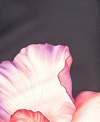 Juniors' Large Floral Printed V-Neck Slip Dress