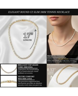 Dazzling Cubic Zirconia Tennis Necklace